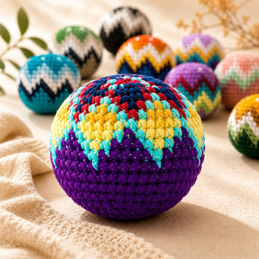 Crochet Footbag Hacky Sack | Handmade Colorful Ball | Soft Pocket Toy | Unique Gift for Teens and Footbag Lovers