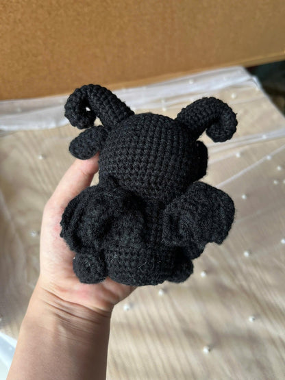 Handmade Gothic Ram Amigurumi — Dark Kawaii Witchy Crochet Plushie