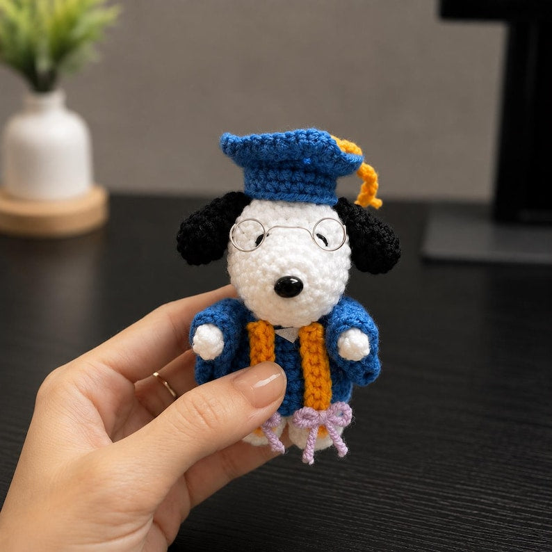 Custom Message Positive Crochet Plush | Back to School Motivational Gift from Parents, Encouraging Student Keychain