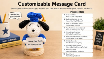 Custom Message Positive Crochet Plush | Back to School Motivational Gift from Parents, Encouraging Student Keychain