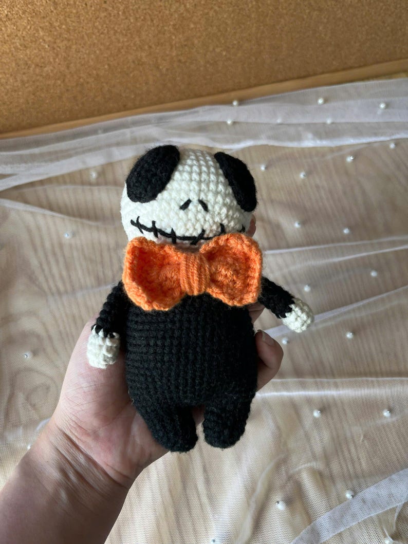 Handmade Jack Skellington Amigurumi Crochet Doll for Halloween