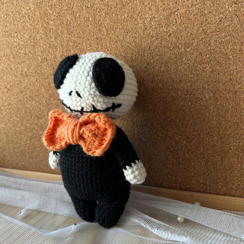 Handmade Jack Skellington Amigurumi Crochet Doll for Halloween