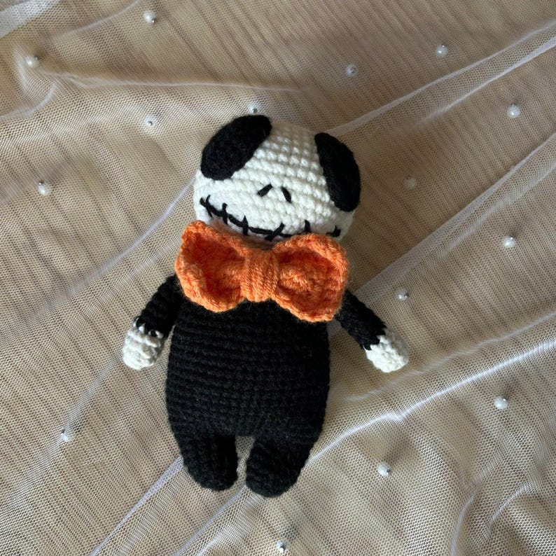 Handmade Jack Skellington Amigurumi Crochet Doll for Halloween