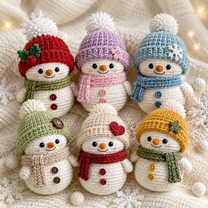 Crochet Snowman Toy, Christmas Amigurumi, Handmade Winter Plush, Cute Stocking Stuffer, Holiday Tiered Tray Decor, Festive Desk Ornament