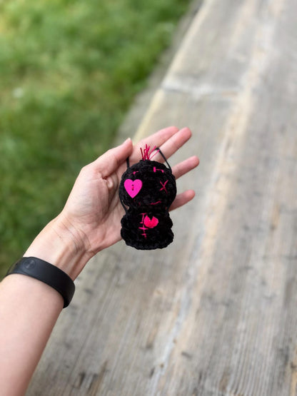 Halloween car charms rear view mirror Voodoo pumpkin clown frankenstein, crochet car mirror hanger, Halloween decor accessory