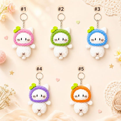 Amigurumi Cat Keychain | Handmade Crochet Bag Charm | Cute Mini Plush Gift for Cat Lovers