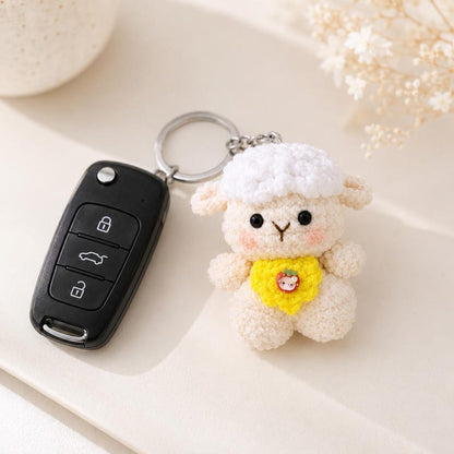 Amigurumi Lamb Keychain | Cute Crochet Sheep Charm | Small Handmade Gift | Personalized Bag Accessory