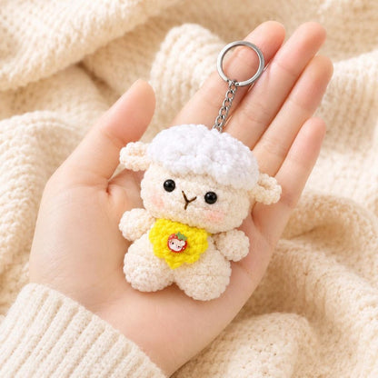 Amigurumi Lamb Keychain | Cute Crochet Sheep Charm | Small Handmade Gift | Personalized Bag Accessory