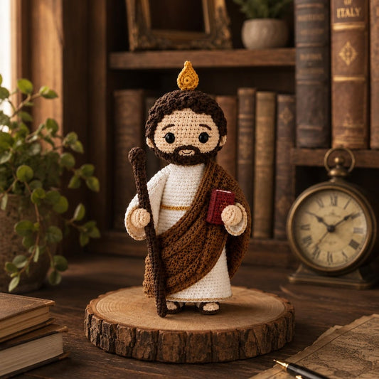 St. Jude Thaddeus Crochet Doll,San Judas Tadeo Amigurumi,Handmade Catholic Saint Plush,Patron Saint of Lost Causes,Confirmation Baptism Gift