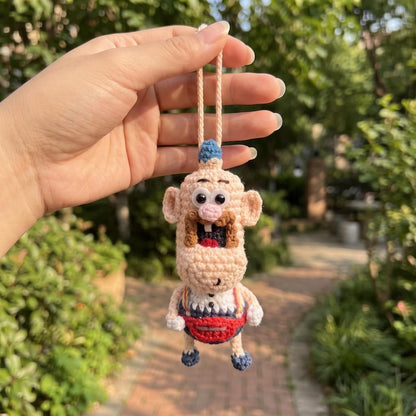 Funny Dad Crochet Car Hanging, Handmade Dad Car Charm