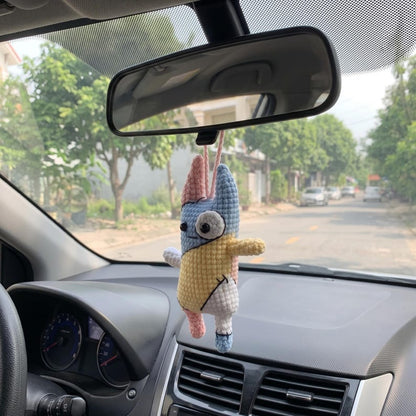 Nong Nao Crochet Car Hanging, Handmade Funny Car Mirror Charm