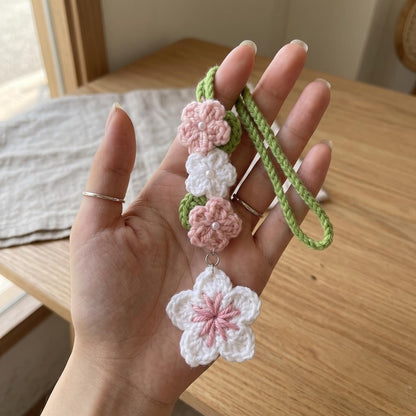 Handmade Crochet Flower Charm for Car Rearview Mirror