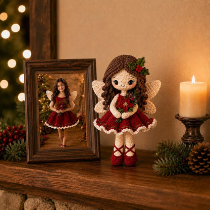 Custom Christmas Fairy Doll, Personalized Crochet Doll, Handmade Amigurumi Fairy, Gift for Her, Holiday Keepsake, Christmas Gift