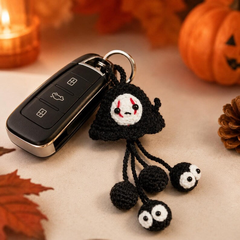 Handmade Crochet Ghost Hanger | Cute Halloween Car Decor | Spooky Amigurumi Gift