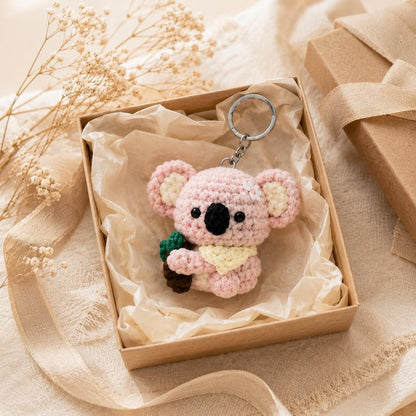Mini Koala Plush Keychain | Handmade Crochet Backpack Charm | Cute Gift for Her, Teens and Animal Lovers