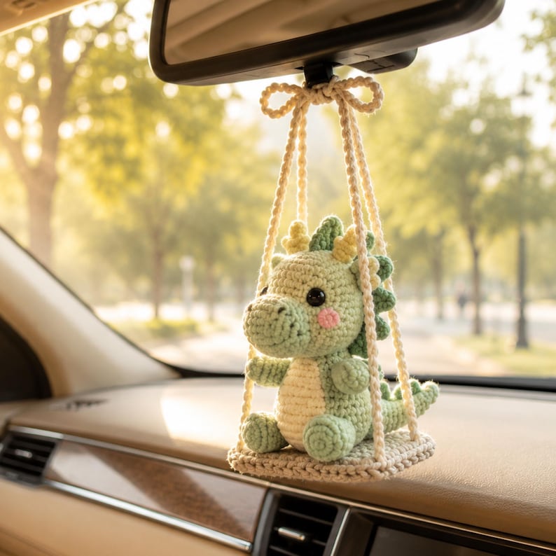 Handmade Crochet Dragon Keychain|Cute Dragon Amigurumi Backpack Charm|Handmade Car Mirror Hanging| Plush Gift for Him Her|Cute Bag Accessory