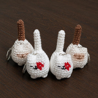 Crochet Mini Cat Keychain - Chubby Amigurumi Kitty Plush, Bag Charm, Gift for Cat Lovers