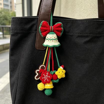 Hand-Crocheted Xmas Handbag Dangle, Ladies’ Festive Holiday Keepsake, Seasonal Token, Romantic Yuletide Surprise for Girlfriend