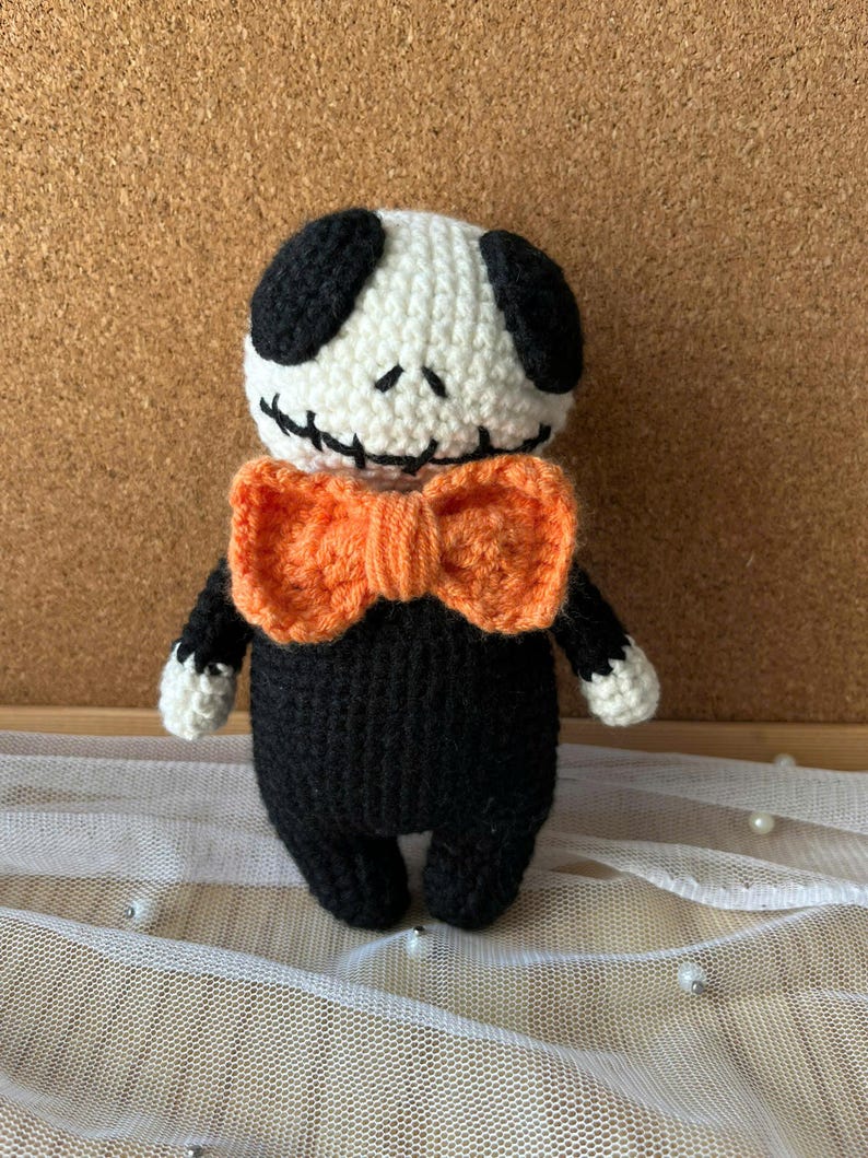 Handmade Jack Skellington Amigurumi Crochet Doll for Halloween