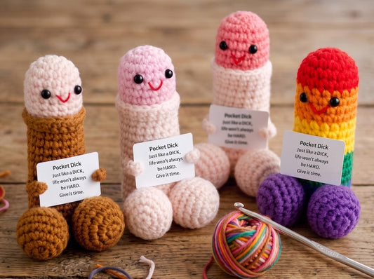 Funny Crochet Plush Toy, Handmade Silly Doll, Quirky Gag Gift, Unique Joke Gift for Friends, Funny Desk Decor, Novelty Handmade Gift