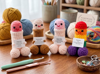 Funny Crochet Plush Toy, Handmade Silly Doll, Quirky Gag Gift, Unique Joke Gift for Friends, Funny Desk Decor, Novelty Handmade Gift