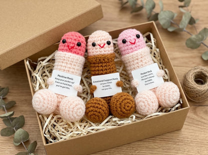 Funny Crochet Plush Toy, Handmade Silly Doll, Quirky Gag Gift, Unique Joke Gift for Friends, Funny Desk Decor, Novelty Handmade Gift