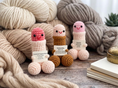 Funny Crochet Plush Toy, Handmade Silly Doll, Quirky Gag Gift, Unique Joke Gift for Friends, Funny Desk Decor, Novelty Handmade Gift