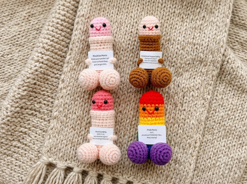 Funny Crochet Plush Toy, Handmade Silly Doll, Quirky Gag Gift, Unique Joke Gift for Friends, Funny Desk Decor, Novelty Handmade Gift