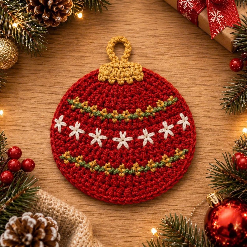 Crochet Christmas Coaster, Snowman Gingerbread Peppermint Mug Mat, Handmade Holiday Table Decor, Christmas Gift for Hostess