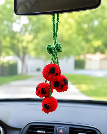Halloween 2026 Crochet Car Charm, Eyeball Pumpkin Skull Mirror Hanging, Handmade Spooky Car Decor, Cute Amigurumi Halloween Gift