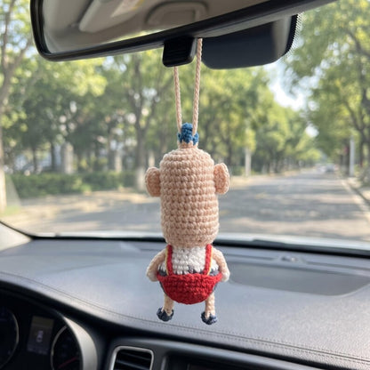 Funny Dad Crochet Car Hanging, Handmade Dad Car Charm