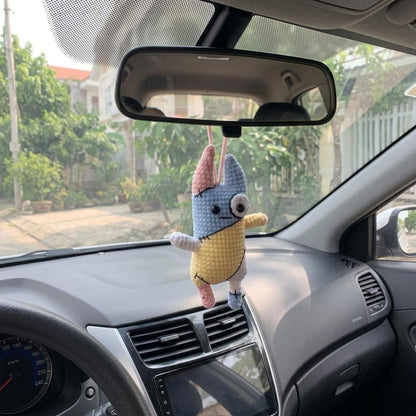 Nong Nao Crochet Car Hanging, Handmade Funny Car Mirror Charm