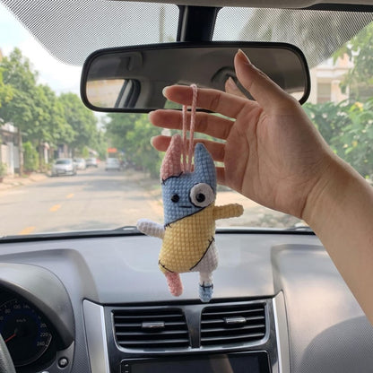 Nong Nao Crochet Car Hanging, Handmade Funny Car Mirror Charm
