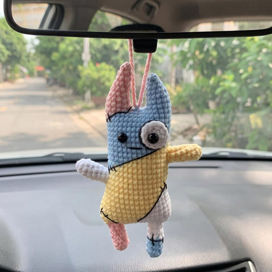 Nong Nao Crochet Car Hanging, Handmade Funny Car Mirror Charm