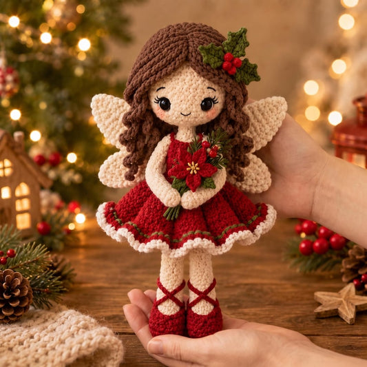 Custom Christmas Fairy Doll, Personalized Crochet Doll, Handmade Amigurumi Fairy, Gift for Her, Holiday Keepsake, Christmas Gift