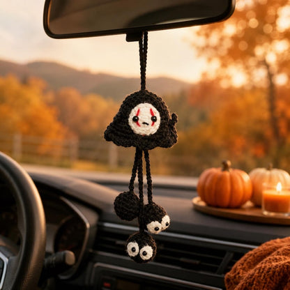 Handmade Crochet Ghost Hanger | Cute Halloween Car Decor | Spooky Amigurumi Gift