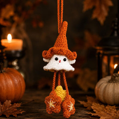 Handmade Ghost Car Charm | Cute Crochet Witch Ornament | Spooky Halloween Gift for Ghost Lovers