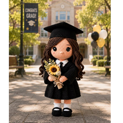 Handmade Crochet Graduation Doll, Personalized Graduate Gift, Custom Graduation Keepsake, College Graduation Gift, High School Grad Present