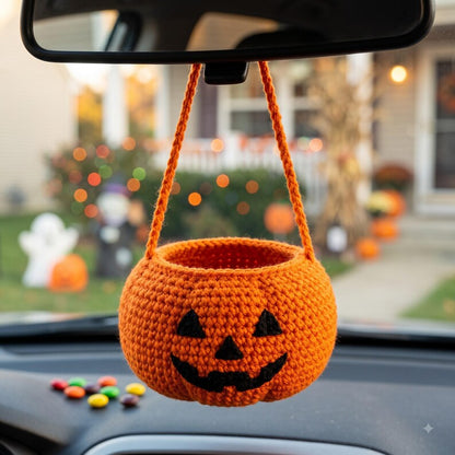 Crochet Halloween Candy Basket | Jack-o-Lantern Trick or Treat Bowl