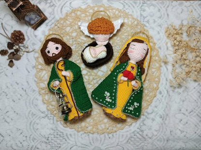 Crochet Nativity Set, Handmade Holy Family Doll, Christmas Amigurumi Scene, Jesus Birth Decoration, Christian Christmas Gift