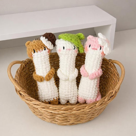 Cute Ferret Crochet Keychain, Amigurumi Ferret, Crochet Mini Ferret Plush Plushie Toy, Baby Ferret Cute Gifts, Ferret Bag Charm