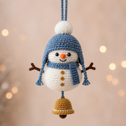 Christmas Crochet Ornament | Cute Snowman Tree Decor | Handmade Holiday Gift
