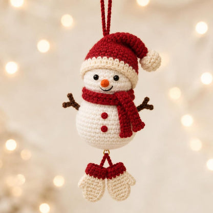 Christmas Crochet Ornament | Cute Snowman Tree Decor | Handmade Holiday Gift