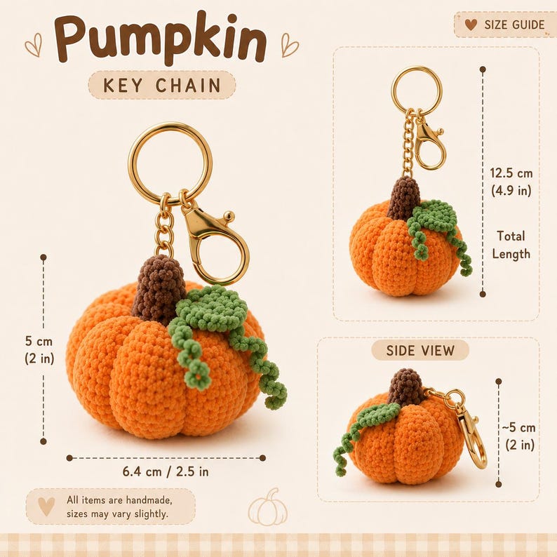 Crochet Pumpkin Car Hanger, Plush Pumpkin Rear View Mirror Charm, Fall Car Decor, Halloween Crochet Pumpkin, Autumn Gift