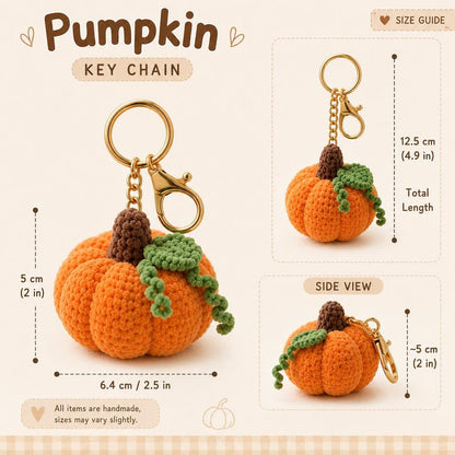 Crochet Pumpkin Car Hanger, Plush Pumpkin Rear View Mirror Charm, Fall Car Decor, Halloween Crochet Pumpkin, Autumn Gift