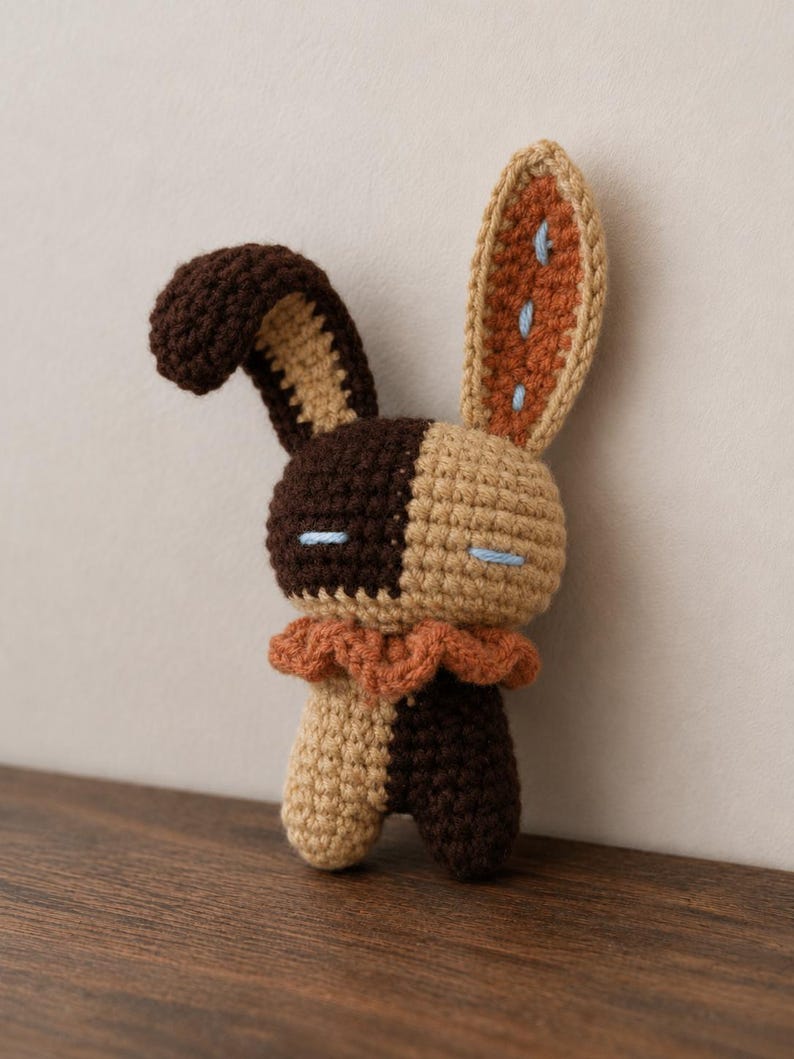 Gothic Bunny Crochet Keychain | Handmade Halloween Bag Charm, Creepy Cute Rabbit, Spooky Gift