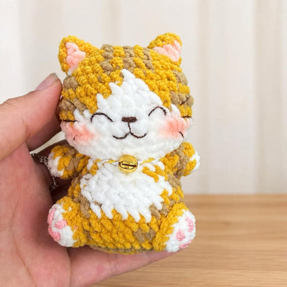 Crochet Cute Cat Keychain, Handmade Mini Crochet Amigurumi Cat Keychain, Cute Keyring, Crochet Cat Stuffed Animal, Cute Gifts For Cat Lovers