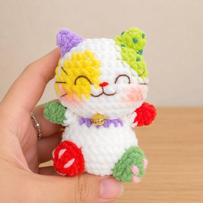 Crochet Cute Cat Keychain, Handmade Mini Crochet Amigurumi Cat Keychain, Cute Keyring, Crochet Cat Stuffed Animal, Cute Gifts For Cat Lovers
