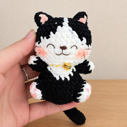 Crochet Cute Cat Keychain, Handmade Mini Crochet Amigurumi Cat Keychain, Cute Keyring, Crochet Cat Stuffed Animal, Cute Gifts For Cat Lovers