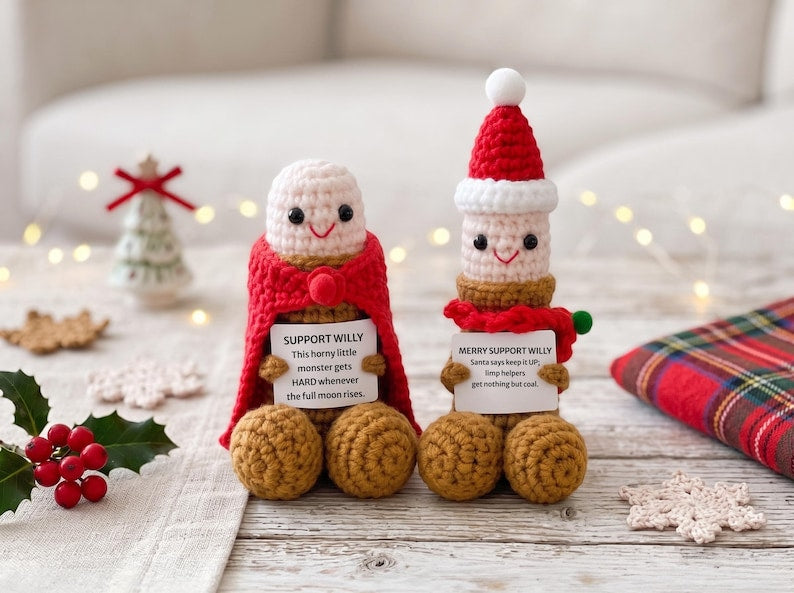 Personalized Crochet Plush Toy, Funny Handmade Doll, Quirky Gag Gift, Silly Novelty Gift for Friends, Cute Desk Decor, Unique Handmade Gift